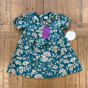 Edgehill collection liberty of London teal floral dress nwt 12 months